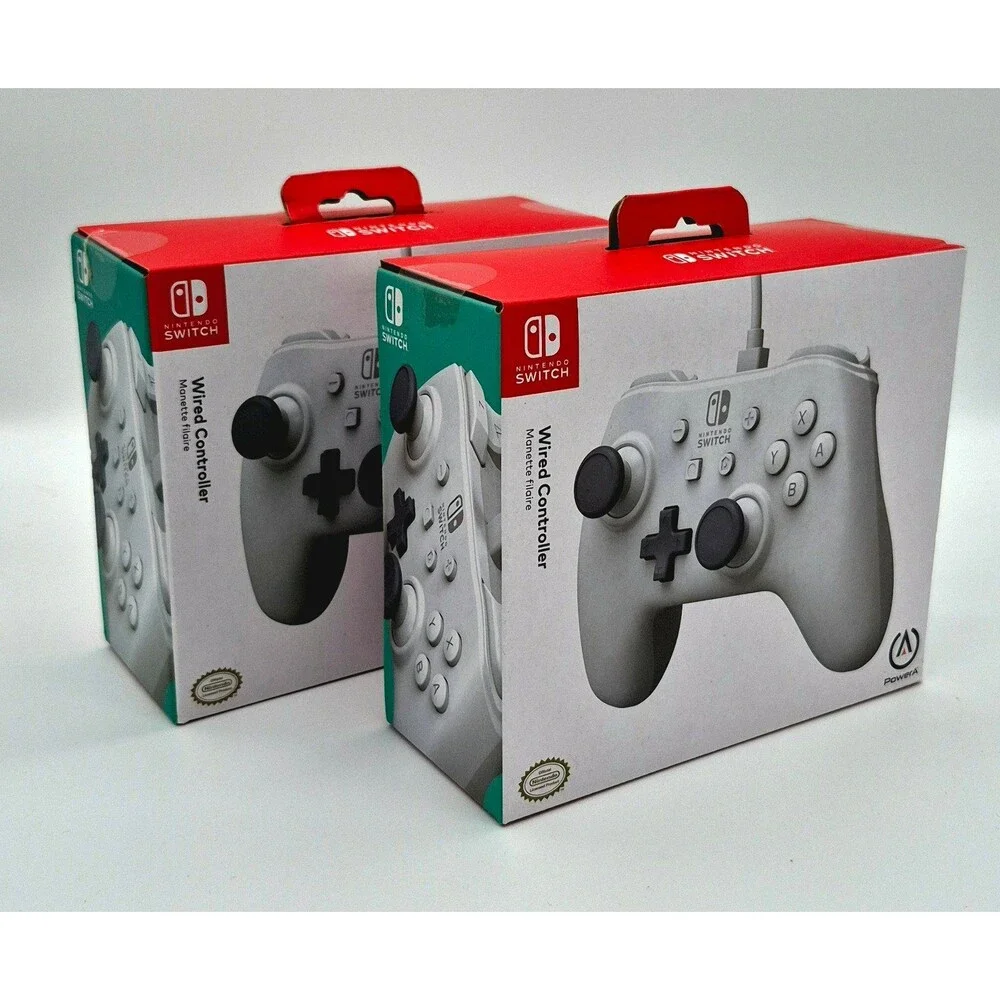 PowerA Wired Controller Nintendo Switch White NEW 2 Pack Bundle